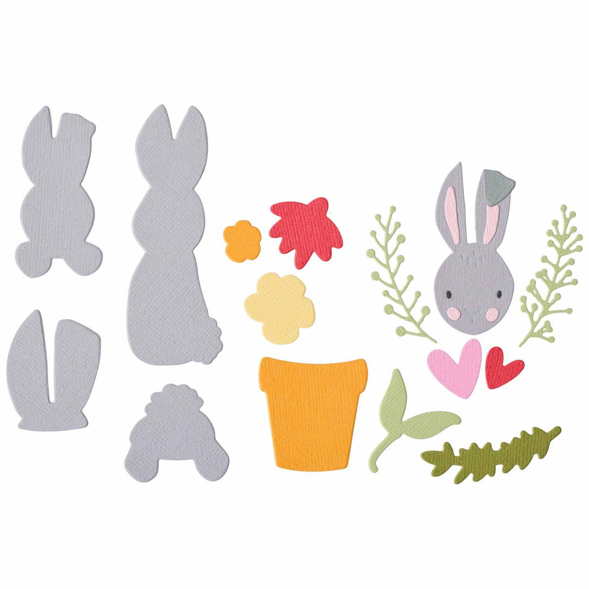 Thinlits Stanzset 15Stück - Bunny Bits & Blooms 2 by Catherine Pooler - Kidis Art