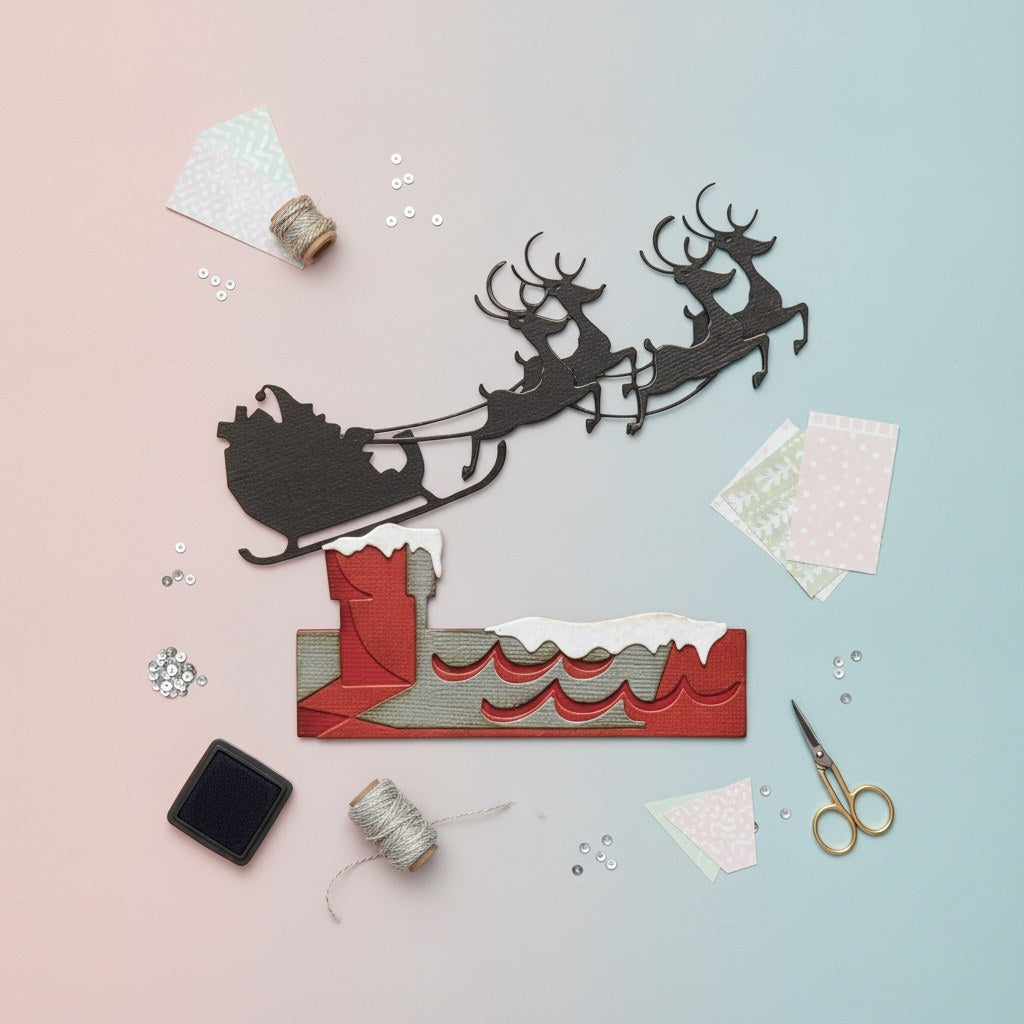 Thinlits Stanzset 3 Stück - Renntierschlitten by Tim Holtz - Kidis Art