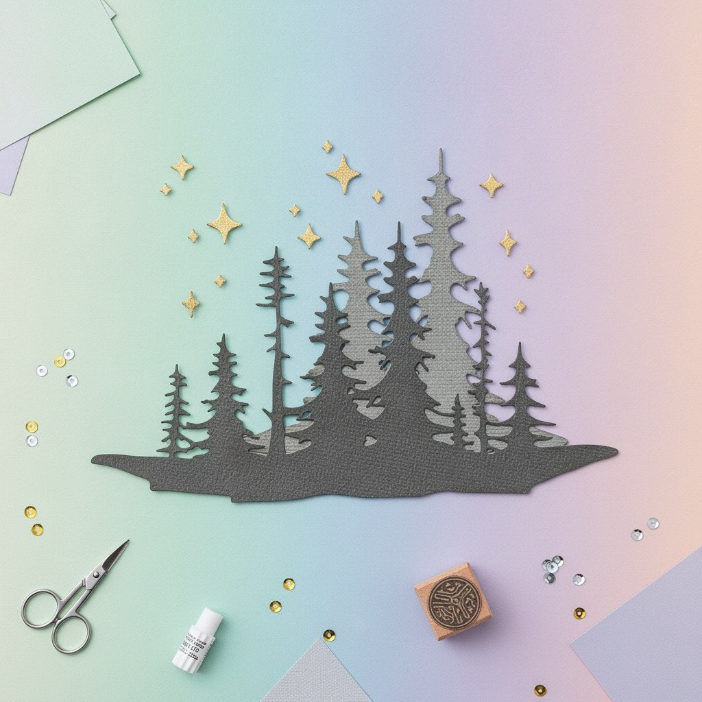 Thinlits Stanzset 3 Stück - Waldschatten von Tim Holtz - Kidis Art