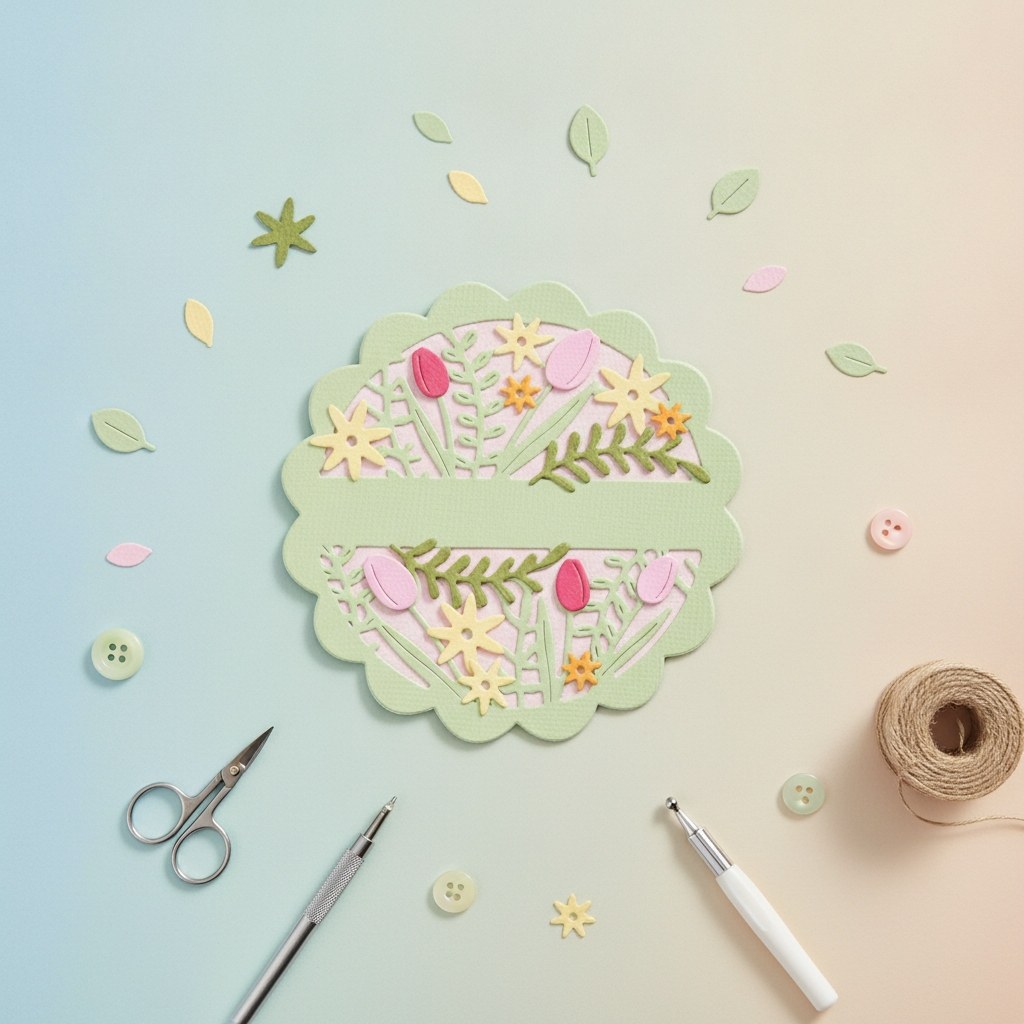 Thinlits Stanzset 6Stück - Tulips & Blooms Circle by Catherine Pooler - Kidis Art