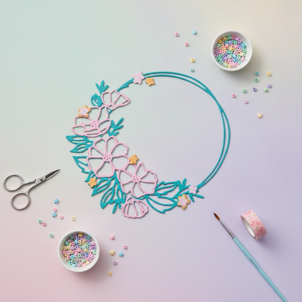 Thinlits Stanzset 7 Stück - Blumenkranz - Kidis Art