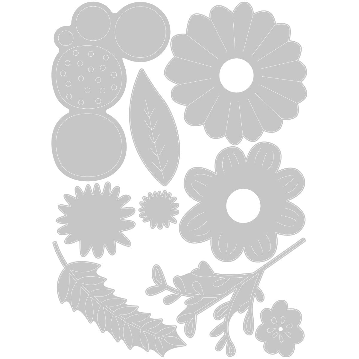 Thinlits Stanzset 9 Stück - Kräftige Blumen - Kidis Art