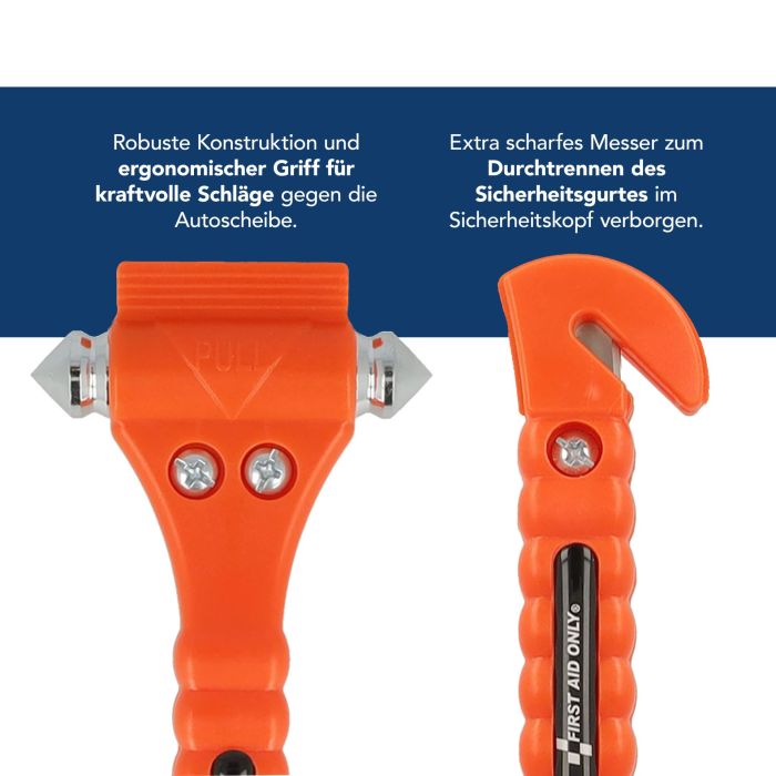 2 in 1 Notfallhammer mit Gurtschneider (2er Set)