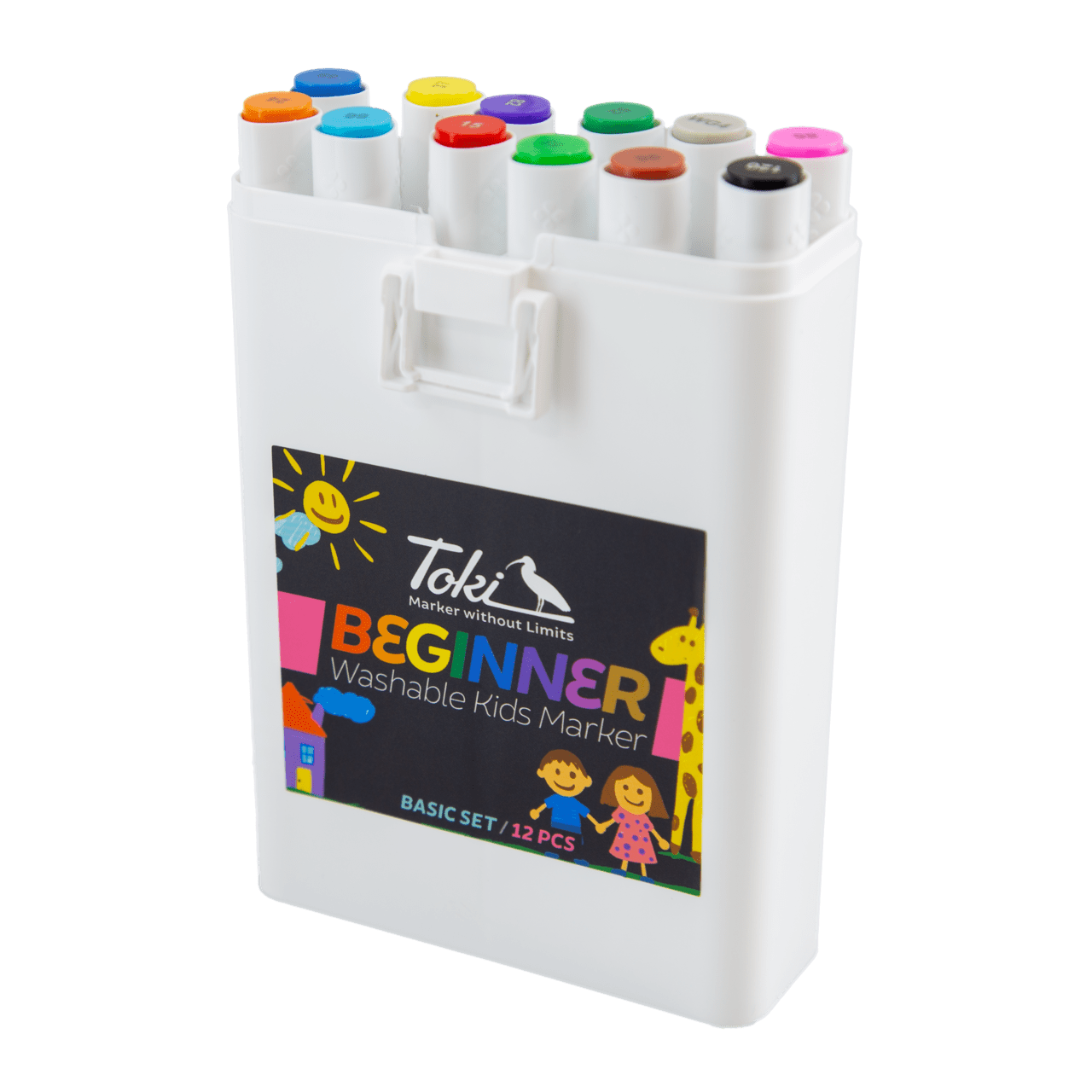 Toki Beginner Kids Marker 12-Piece Set - Basic - Kidis Art