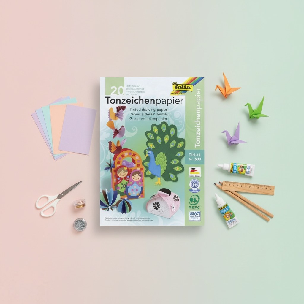 Tonzeichenpapierblock 130g/m² A 4, 20 Bl. sortiert - Kidis Art
