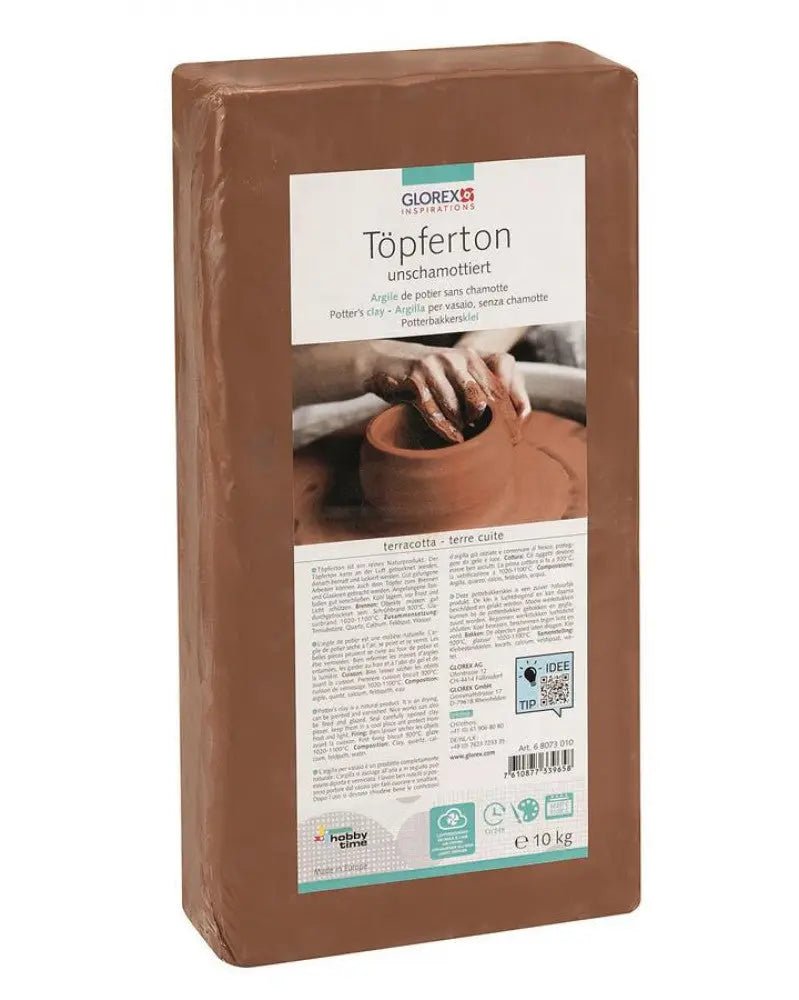 Töpferton 10kg terracotta unschamottiert - Kidis Art