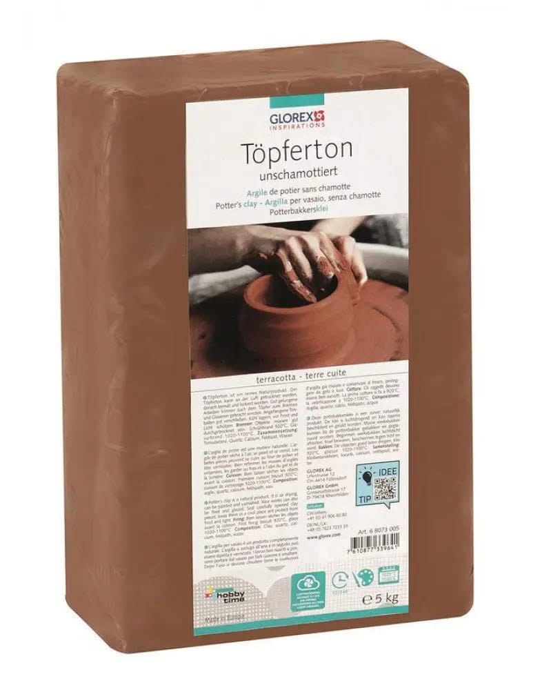 Töpferton 5kg terracotta unschamottiert - Kidis Art
