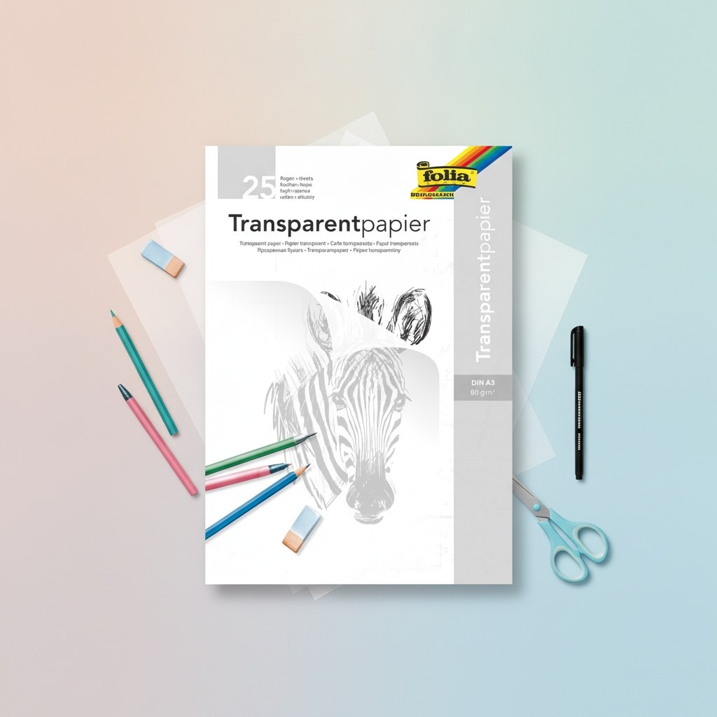 Transparentpapierblock 80g/m² A 3, 25 Blatt - Kidis Art