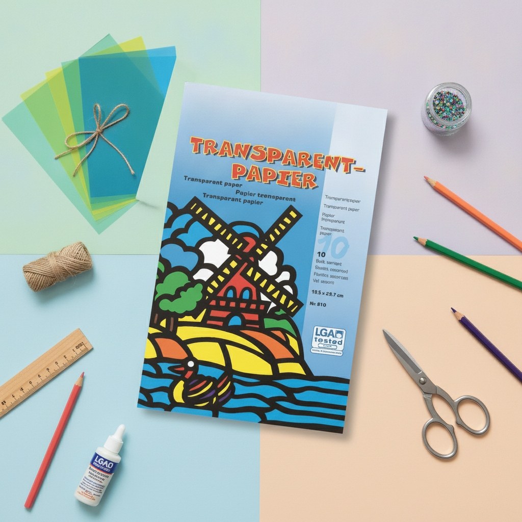 Transparentpapiermappe 42g/m² 18,5x29,7cm,10 Blatt sortiert - Kidis Art