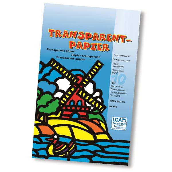Transparentpapiermappe 42g/m² 18,5x29,7cm,10 Blatt sortiert - Kidis Art