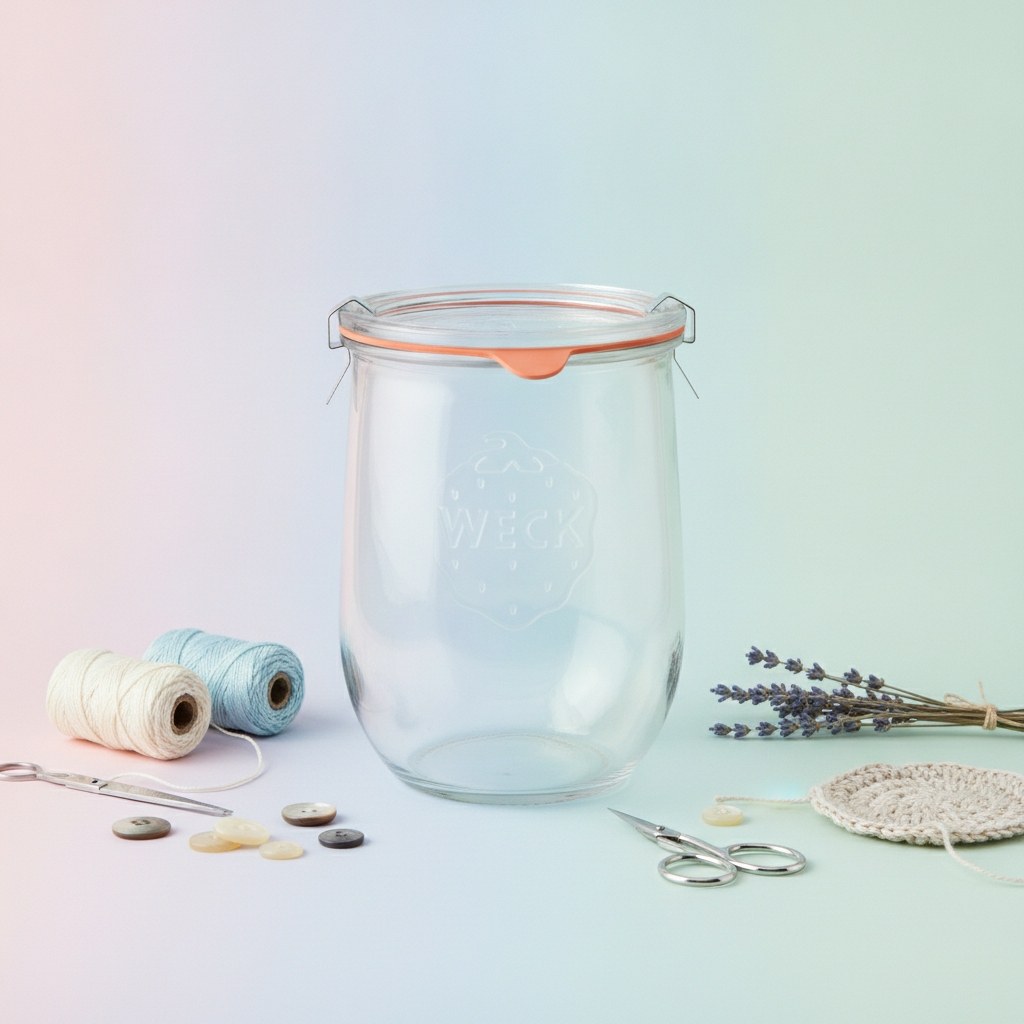Tulpen-Randglas mit Glasdeckel, Dichtung und Klammern 1062ml - Kidis Art