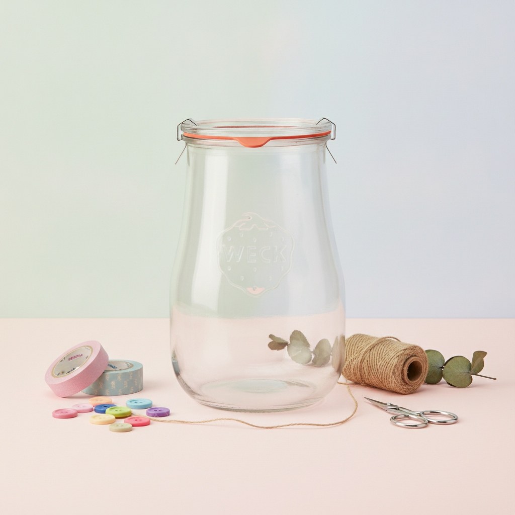Tulpen-Randglas mit Glasdeckel, Dichtung und Klammern 1750ml - Kidis Art