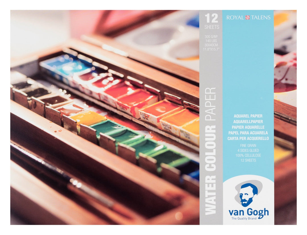 Van Gogh Aquarellpapierblock 12 Blatt 300 g / Format 30 x 40 cm - Kidis Art