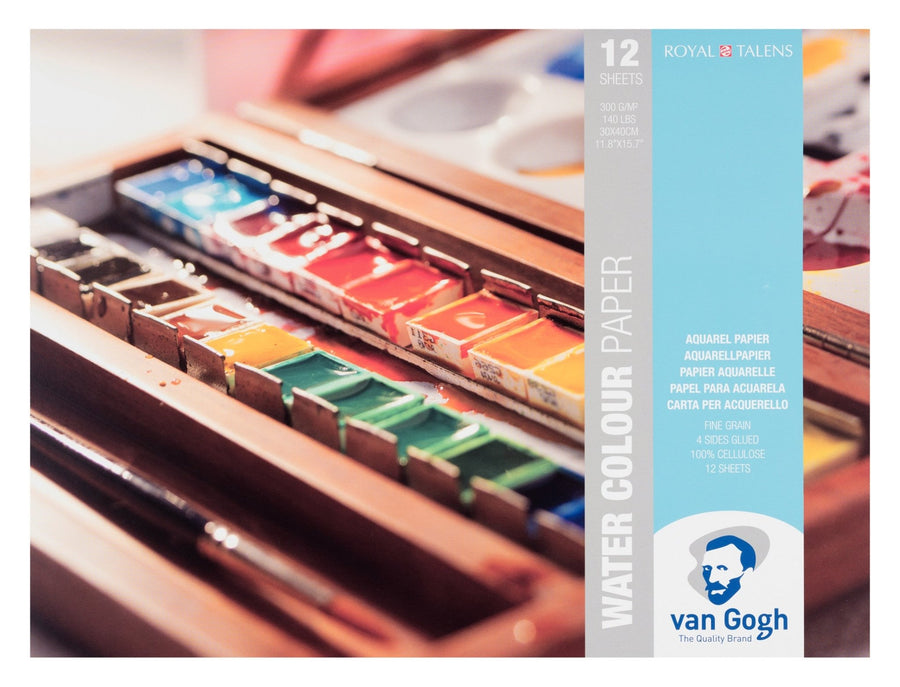 Van Gogh Aquarellpapierblock 12 Blatt 300 g / Format 30 x 40 cm - Kidis Art