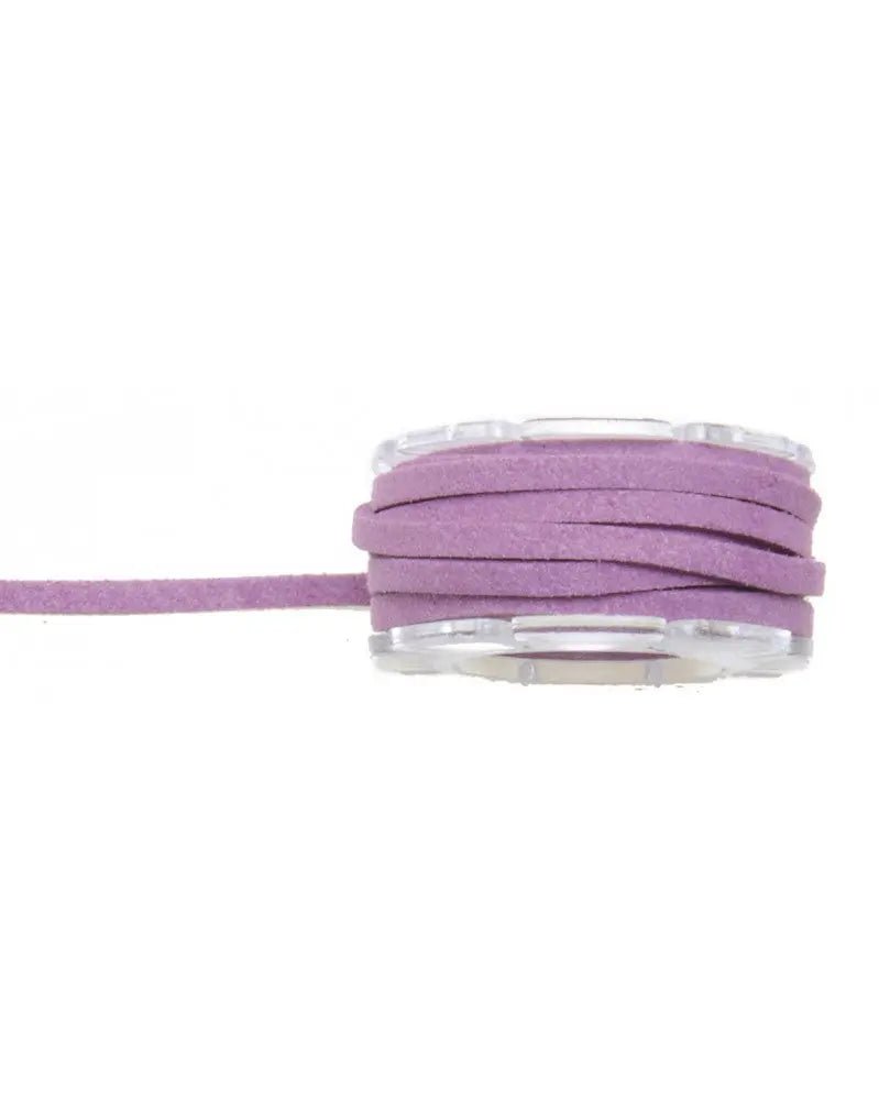 Velour - Lederband - Rolle 3mm/2m, flach lila - Kidis Art