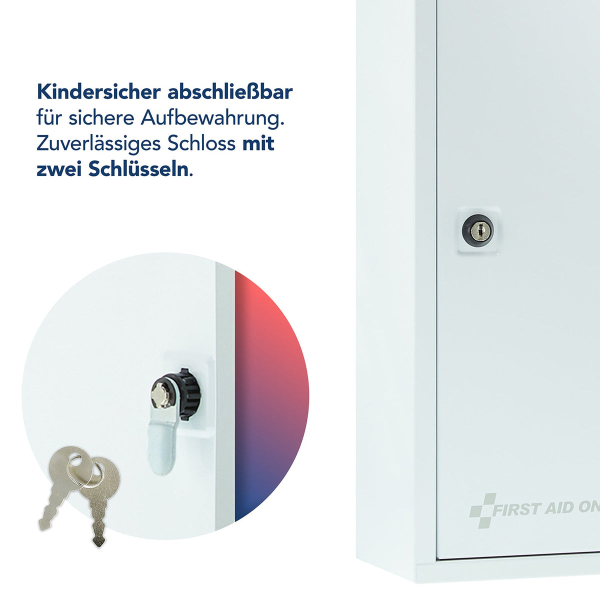 Verbandschrank DIN 13157 Weiß mit 3 Fächern - Kidis Art