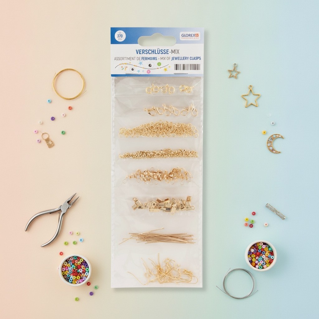 Verschlüsse-Mix 8versch goldfarben - Kidis Art