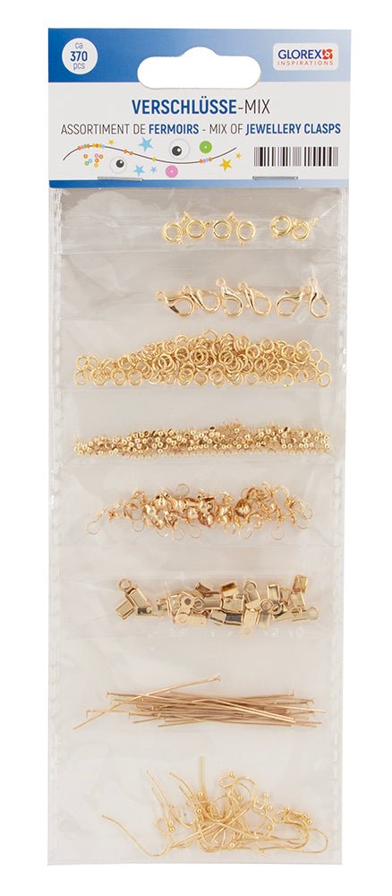 Verschlüsse-Mix 8versch goldfarben - Kidis Art