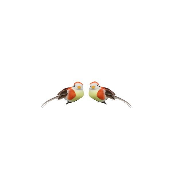 Vogel, orange, 2St. 7cm - Kidis Art