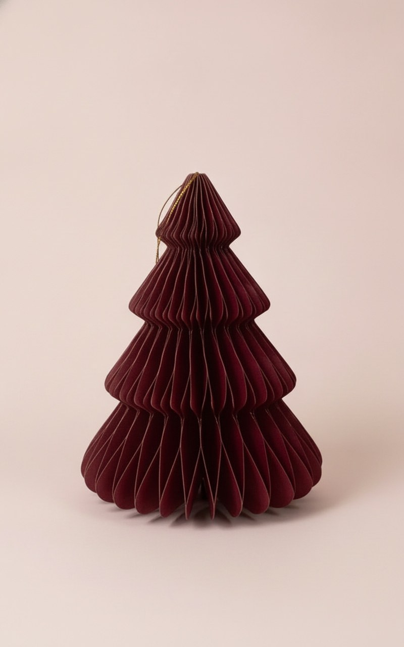 Wabenbaum mit Hänger, bordeau 20cm, 1St., Papier - Kidis Art