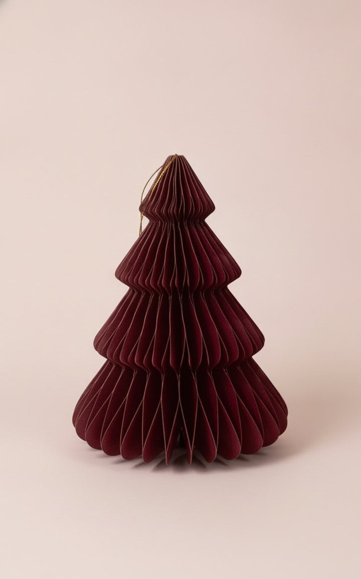 Wabenbaum mit Hänger, bordeau 20cm, 1St., Papier - Kidis Art