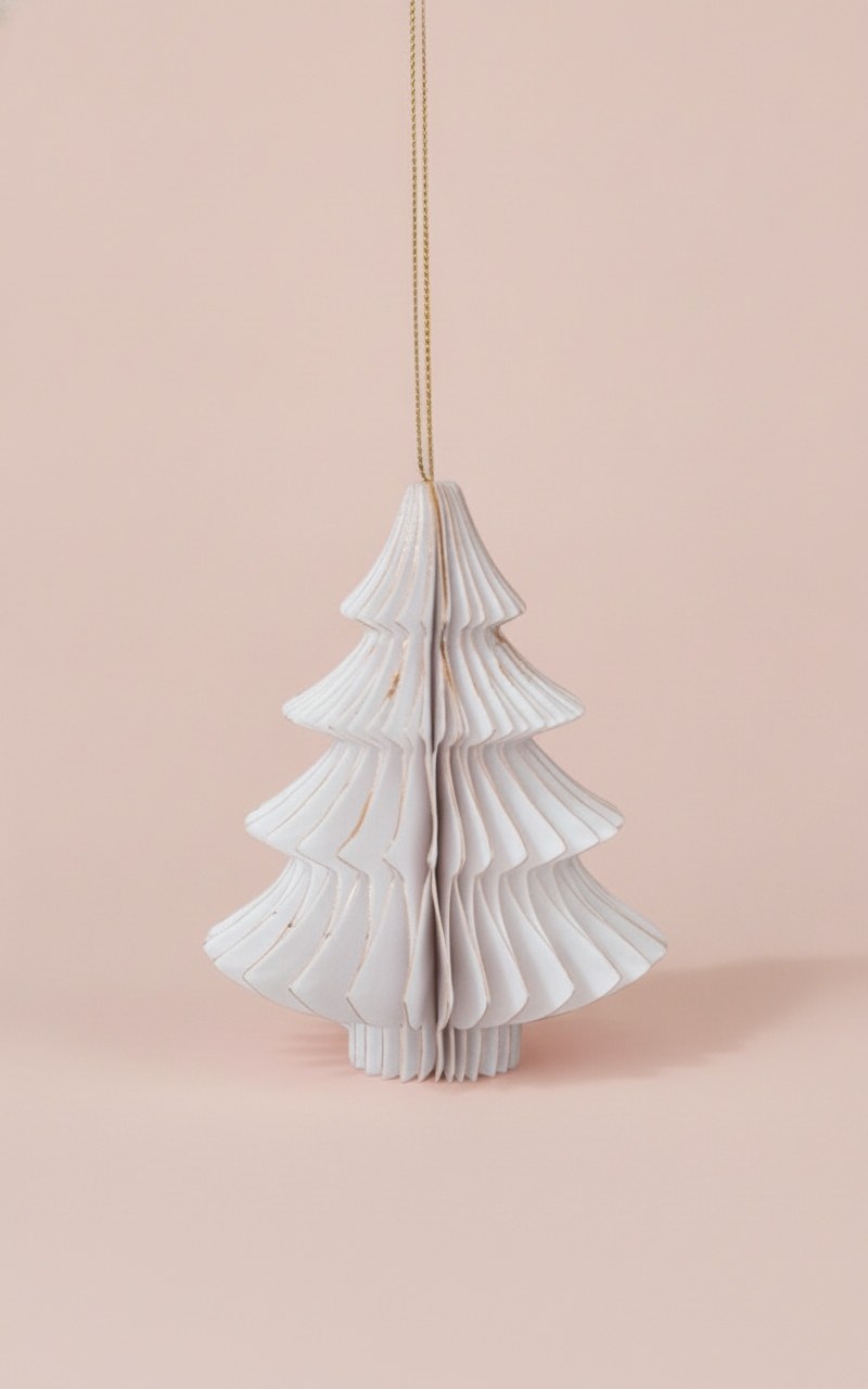 Wabenbaum mit Hänger, weiss 10cm, 4St., Papier - Kidis Art