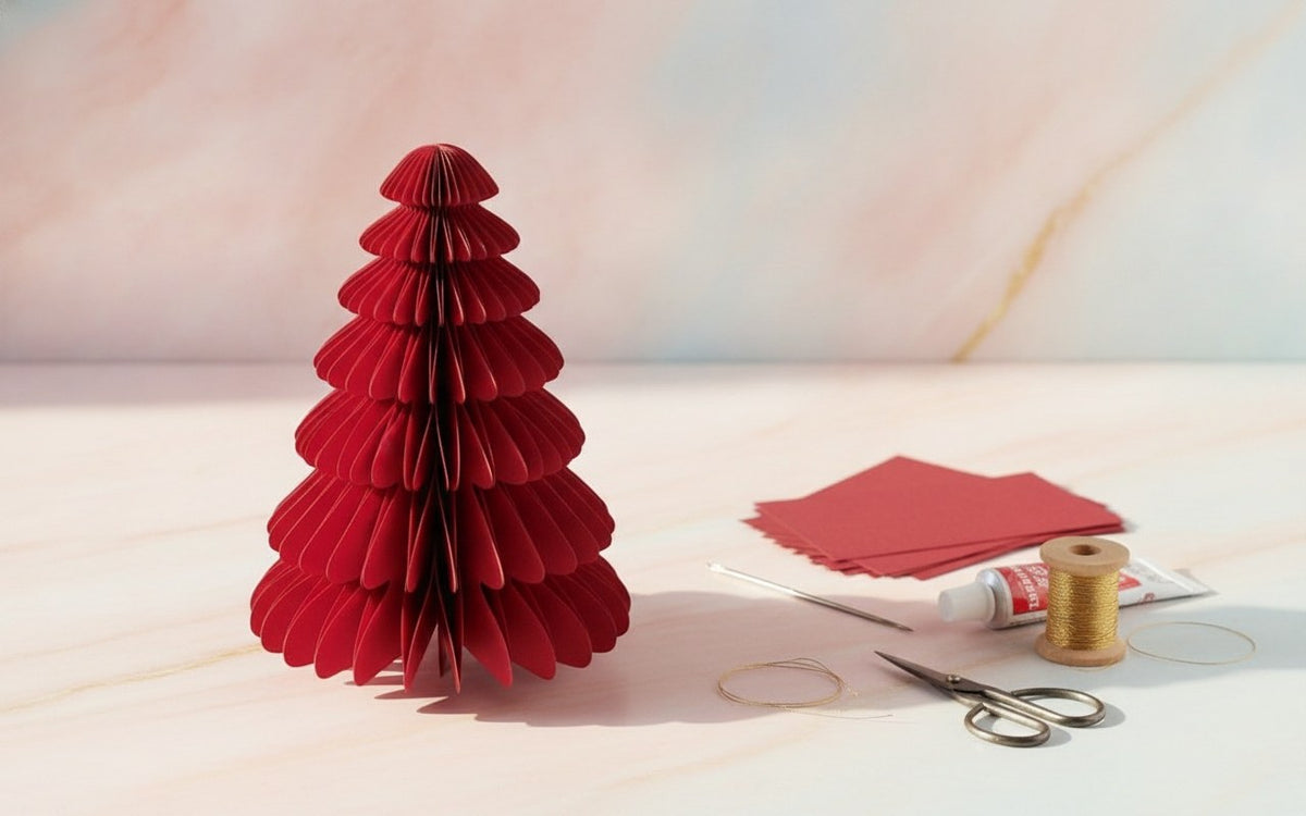 Wabenbaum mit Hänger, weiss 20cm, 1St., Papier - Kidis Art