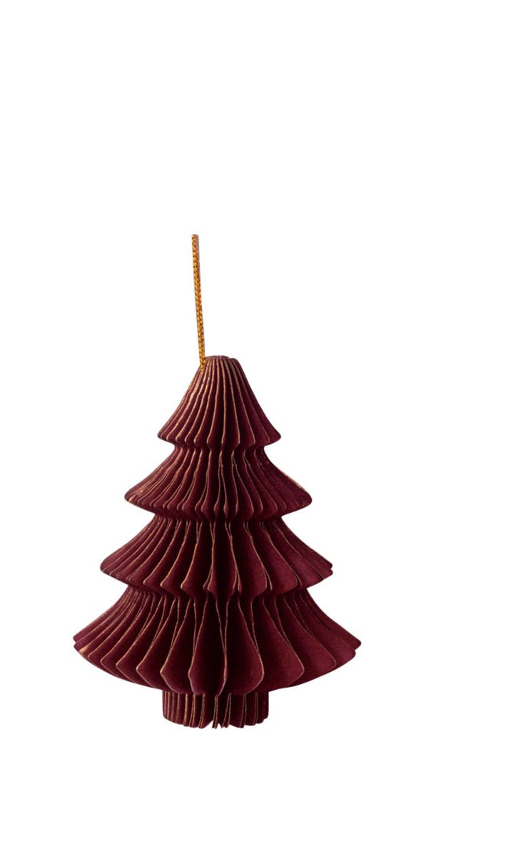 Wabenbaum mit Hänger, bordeau 10cm, 4St., Papier - Kidis Art