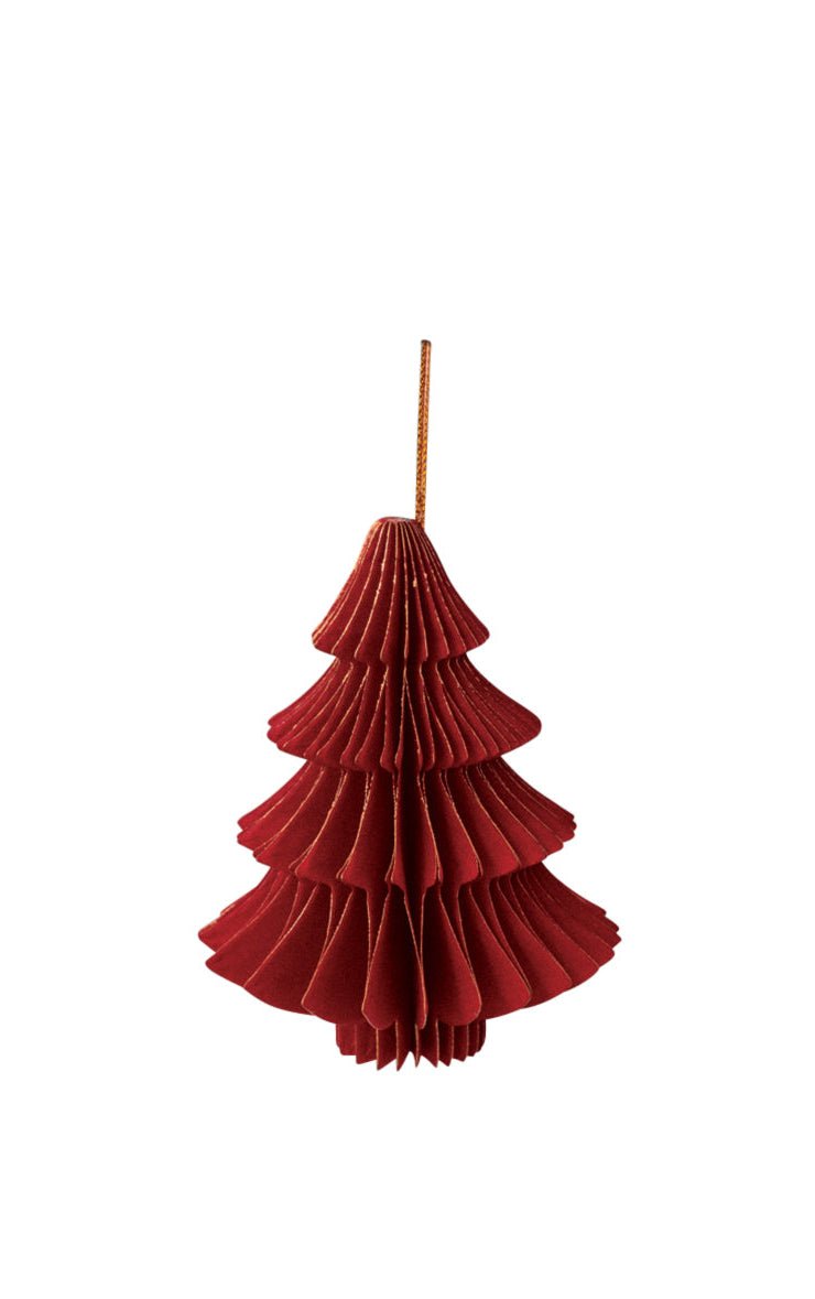 Wabenbaum mit Hänger, rot 10cm, 4St., Papier - Kidis Art