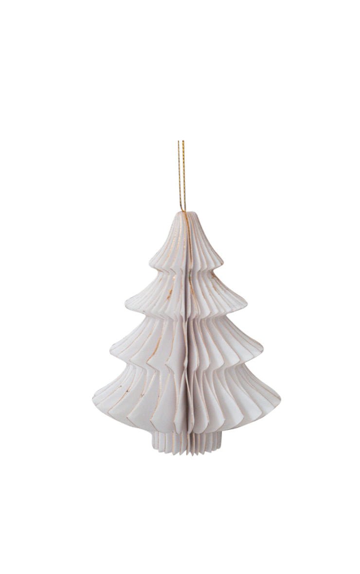 Wabenbaum mit Hänger, weiss 10cm, 4St., Papier - Kidis Art