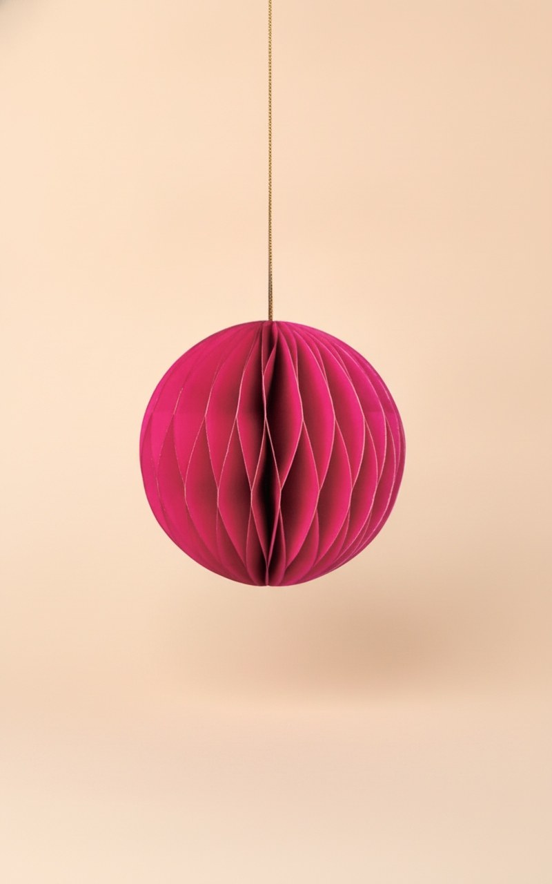 Wabenkugel mit Hänger, pink 8cm, 4St., Papier - Kidis Art