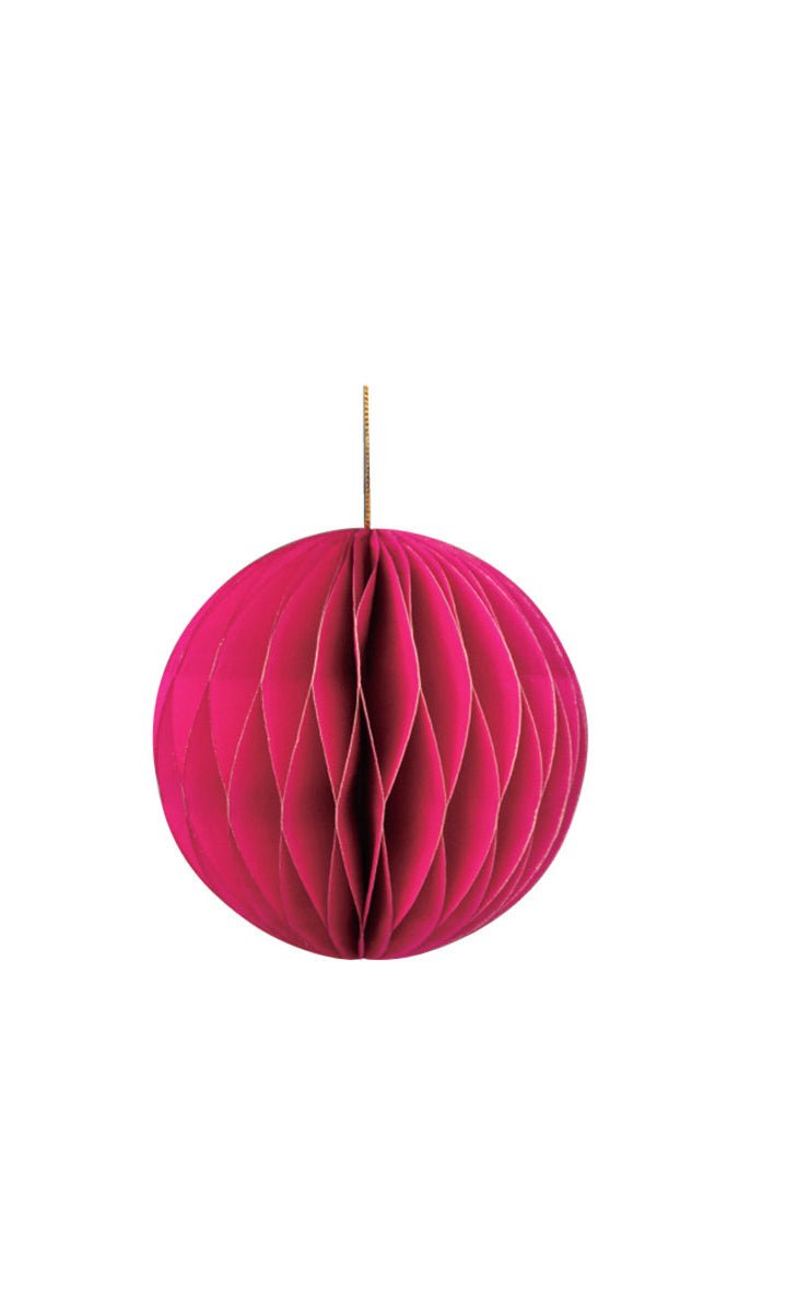Wabenkugel mit Hänger, pink 8cm, 4St., Papier - Kidis Art