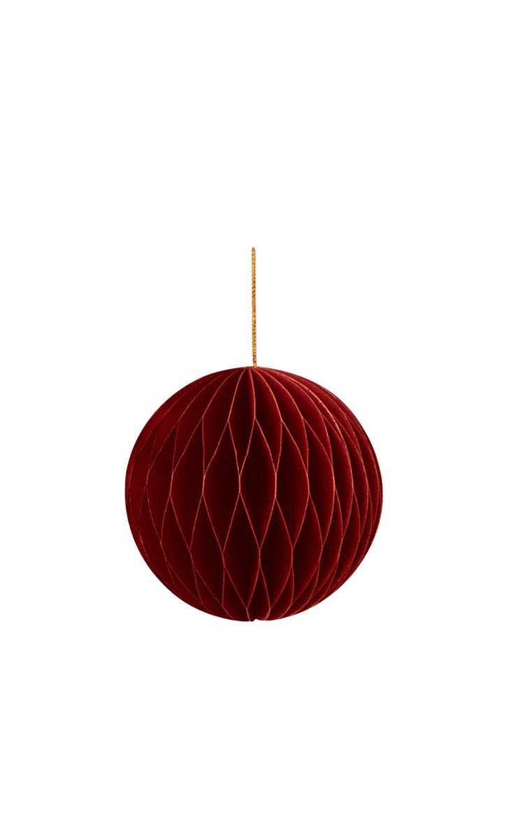 Wabenkugel mit Hänger, rot 8cm, 4St., Papier - Kidis Art