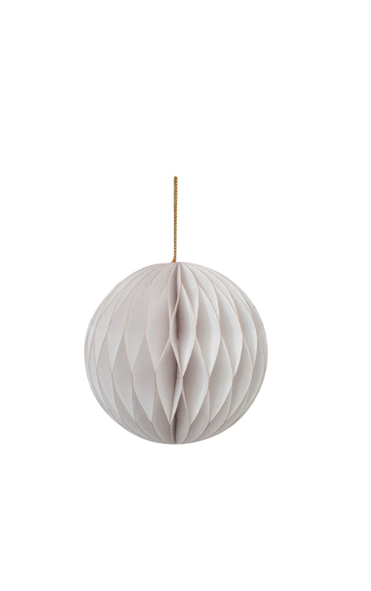 Wabenkugel mit Hänger, weiss 8cm, 4St., Papier - Kidis Art