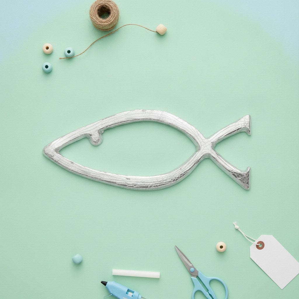 Wachsdekor Fisch silber - Kidis Art