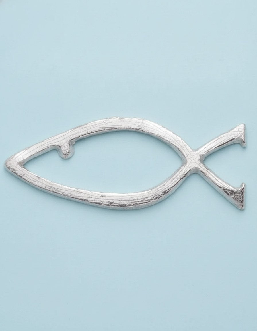 Wachsdekor Fisch silber - Kidis Art