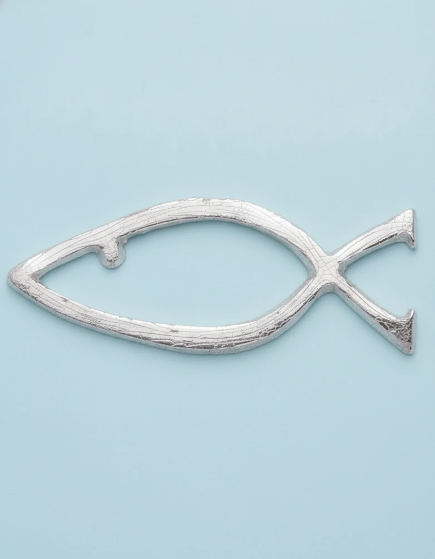 Wachsdekor Fisch silber - Kidis Art