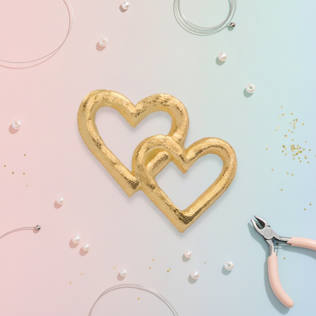 Wachsdekor Herzen gold - Kidis Art