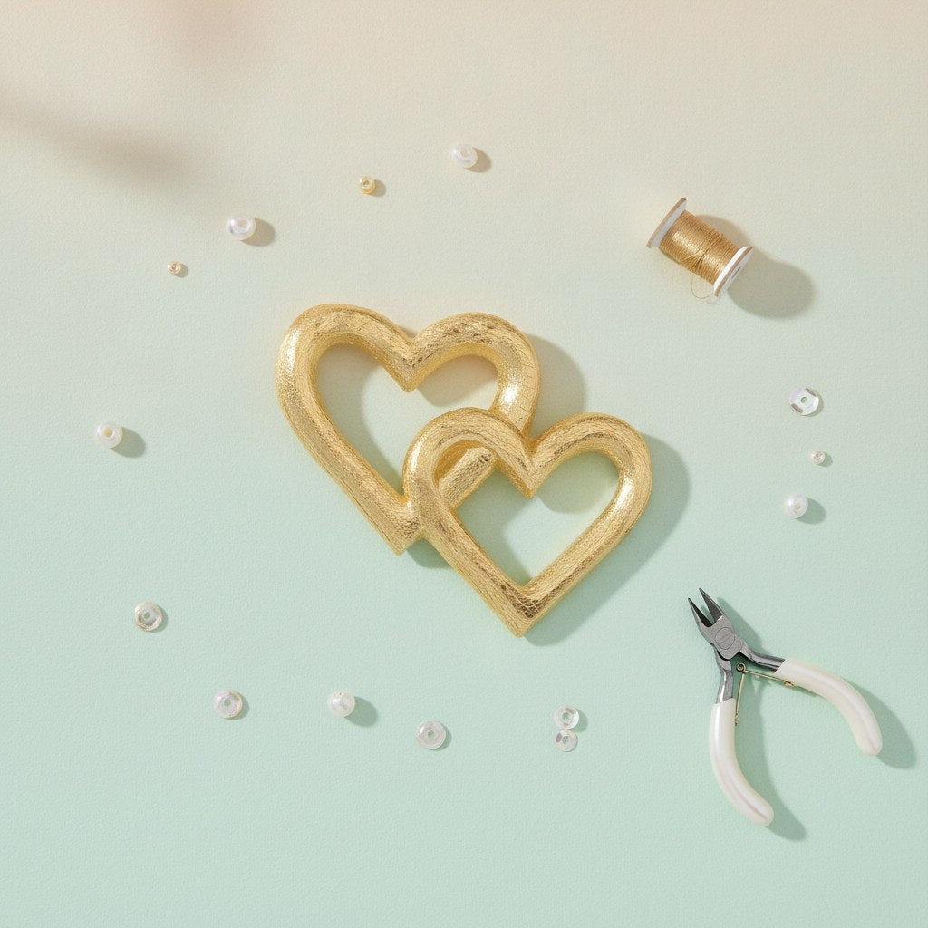 Wachsdekor Herzen gold - Kidis Art