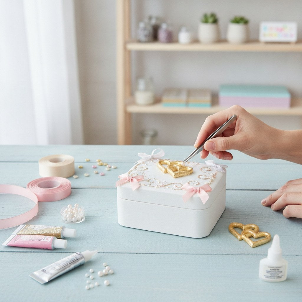 Wachsdekor Herzen gold - Kidis Art