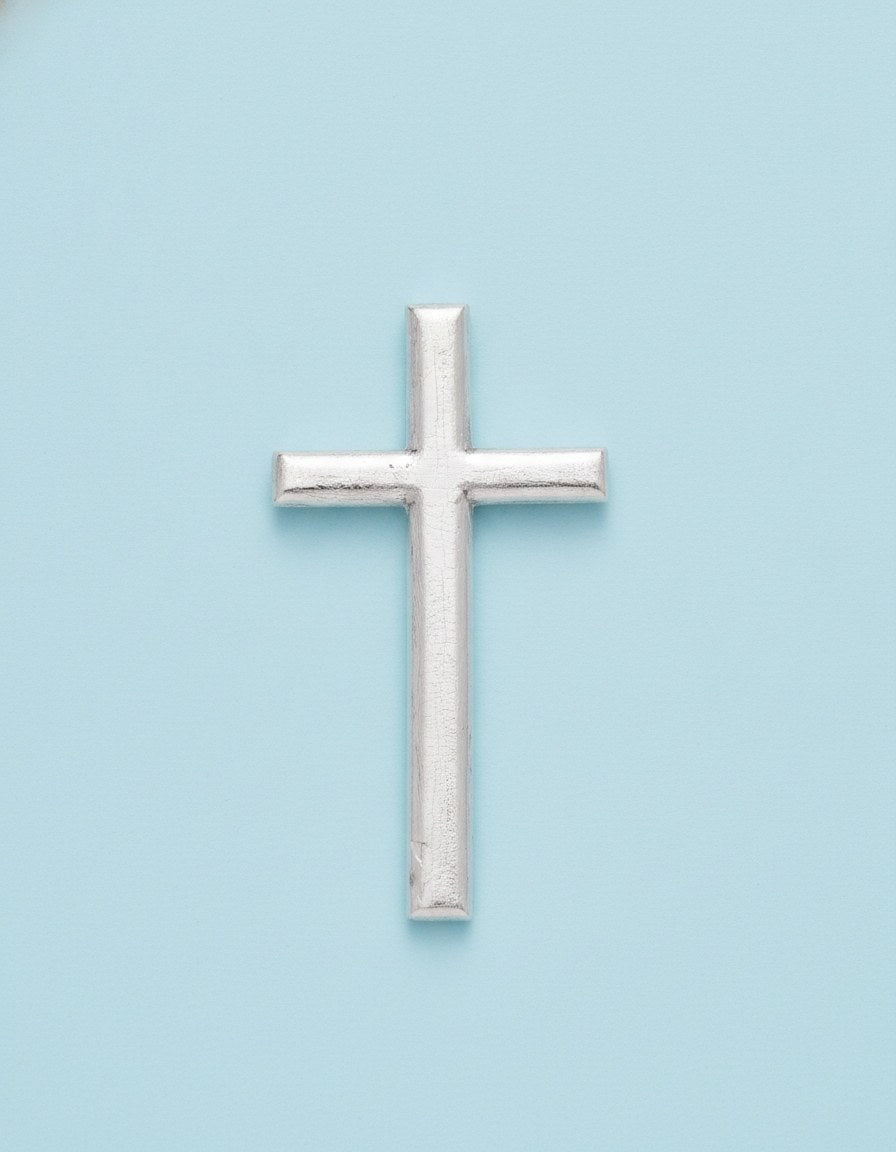 Wachsdekor Kreuz silber - Kidis Art