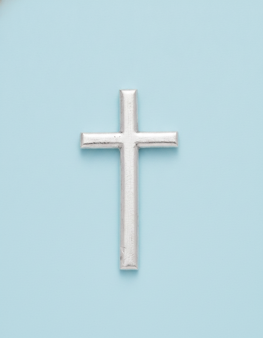 Wachsdekor Kreuz silber - Kidis Art
