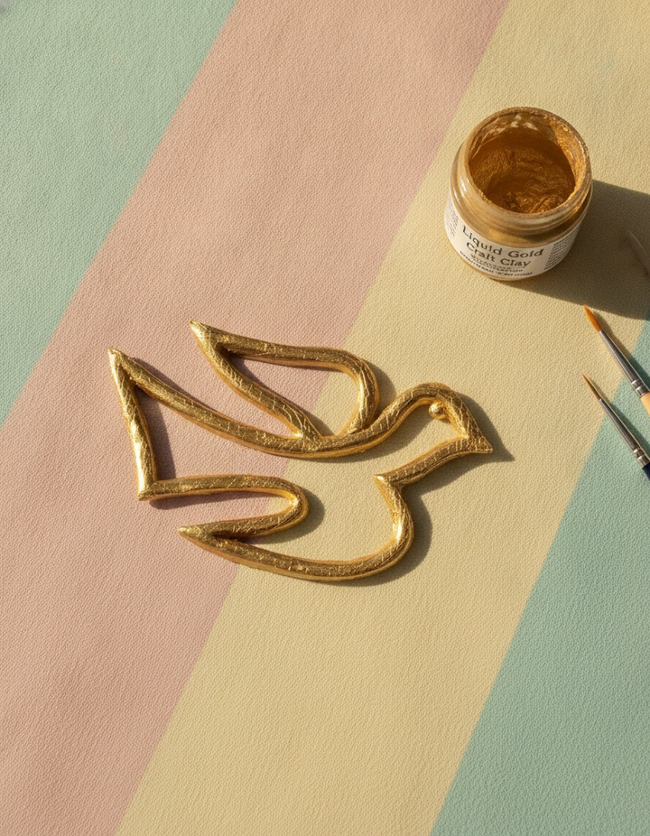 Wachsdekor Taube gold - Kidis Art