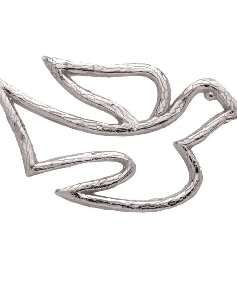 Wachsdekor Taube silber - Kidis Art