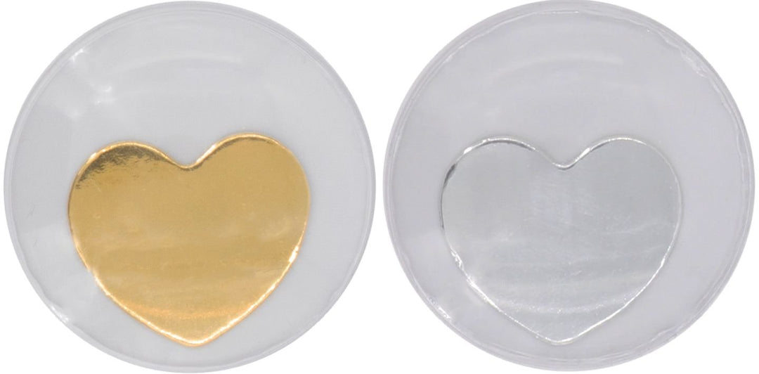 Wackelaugen Herz, 4St. gold/ silber, 35mm selbstklebend - Kidis Art
