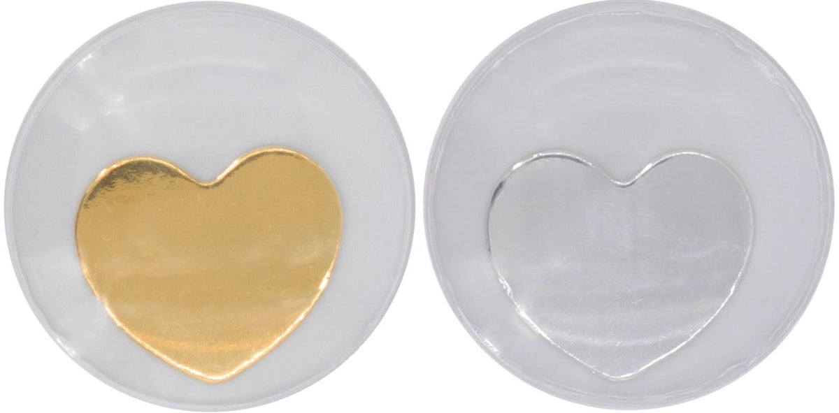 Wackelaugen Herz, 4St. gold/ silber, 35mm selbstklebend - Kidis Art