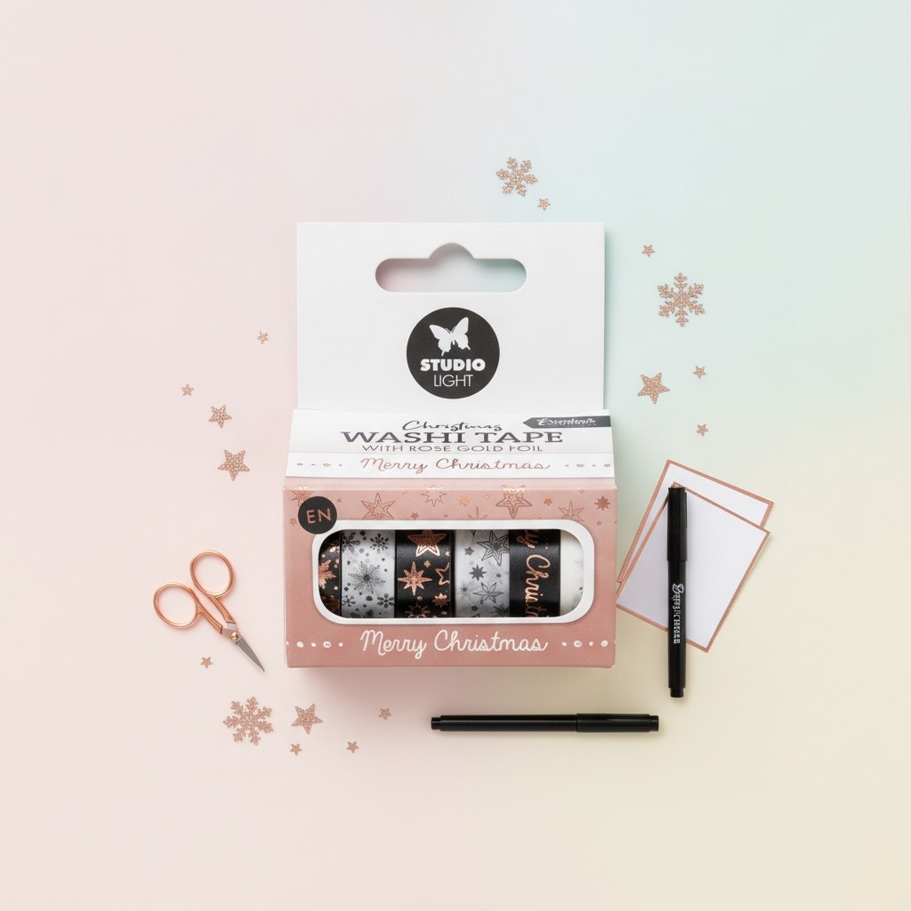 Washi tape Black/white Rose Gold Essentials - Kidis Art