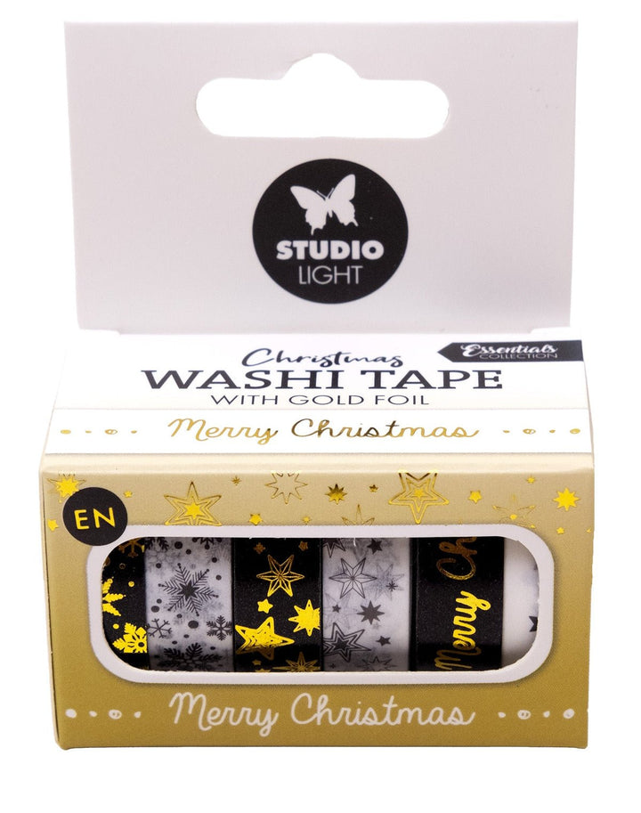 Washi tape Black/white Gold Essentials - Kidis Art
