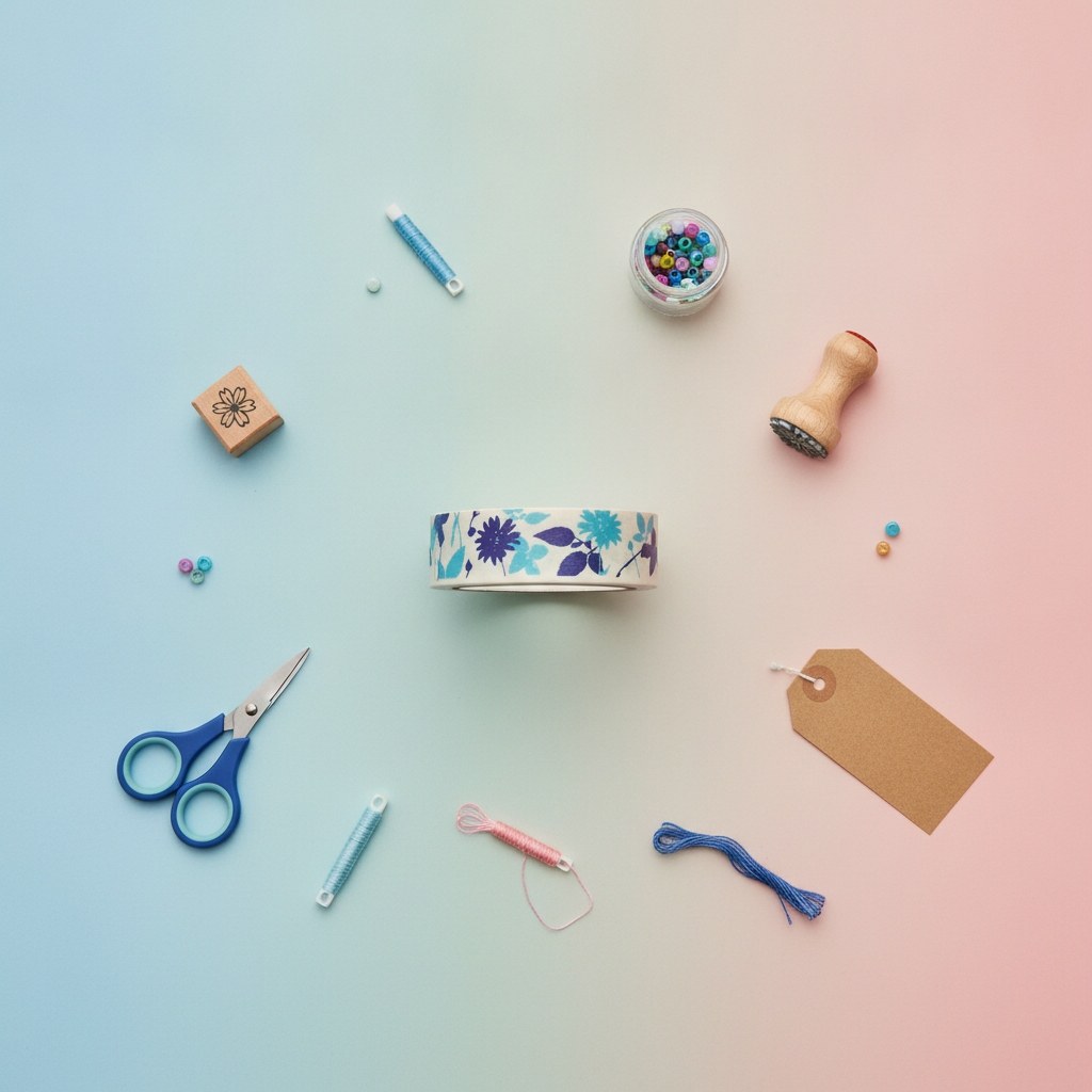 Washi-Tape Blumen blau 15mmx10m - Kidis Art