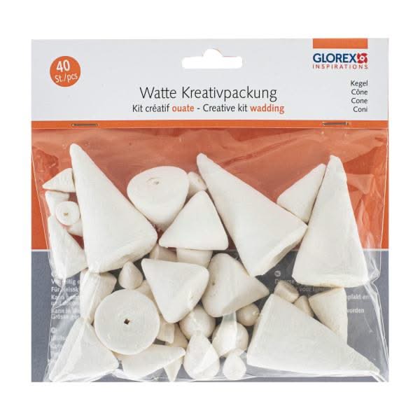 Watte Kreativpackung Kegel 40 St - Kidis Art
